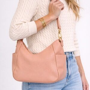 Joy Susan Blush Vegan Leather Hobo Bag Convertible Crossbody